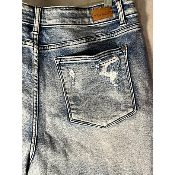 Judy Blue 1XL Denim Frayed Shorts Style JB150018 MidRise Cut offs - Picture 5 of 7